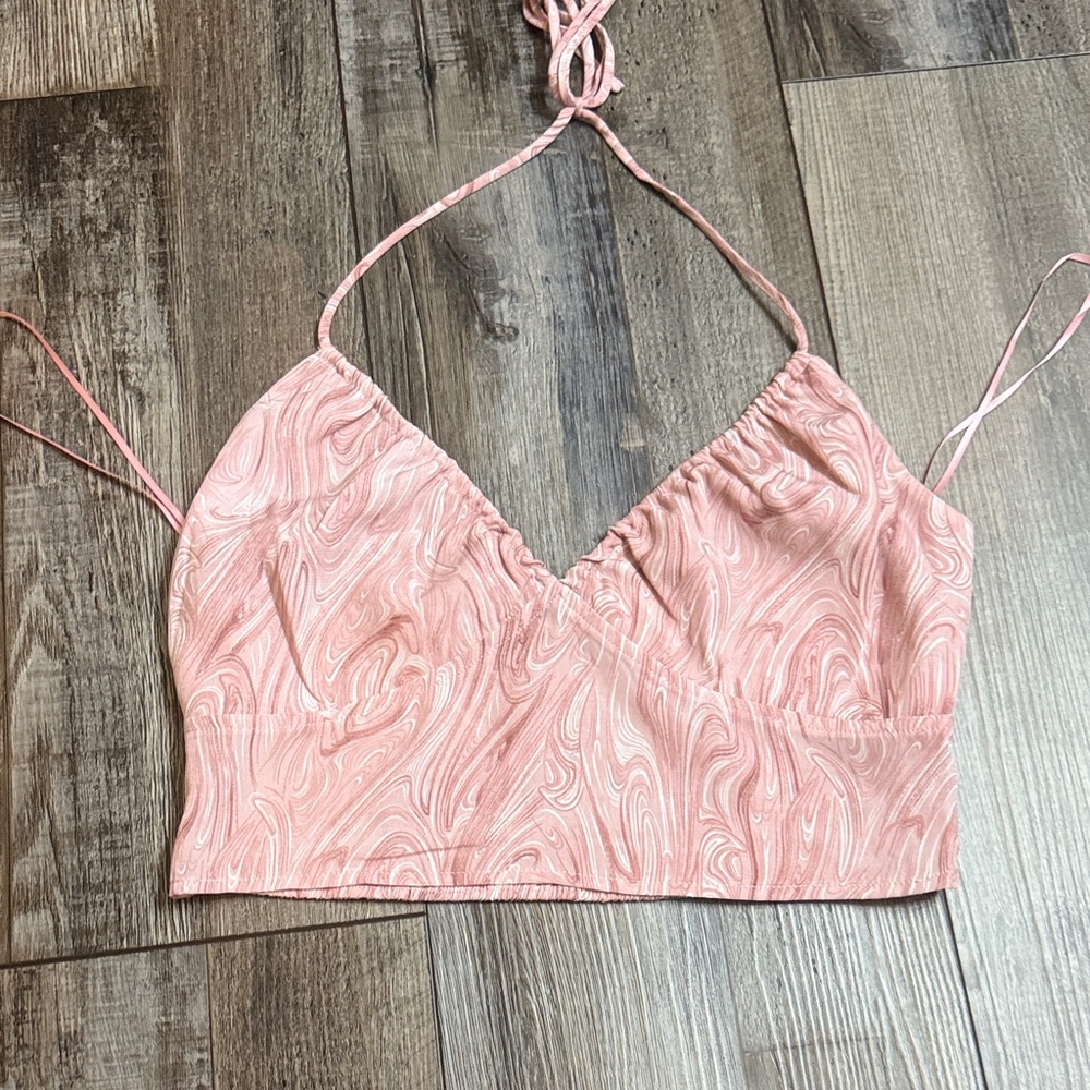 Elodie Pink Swirl Women's Halter Top